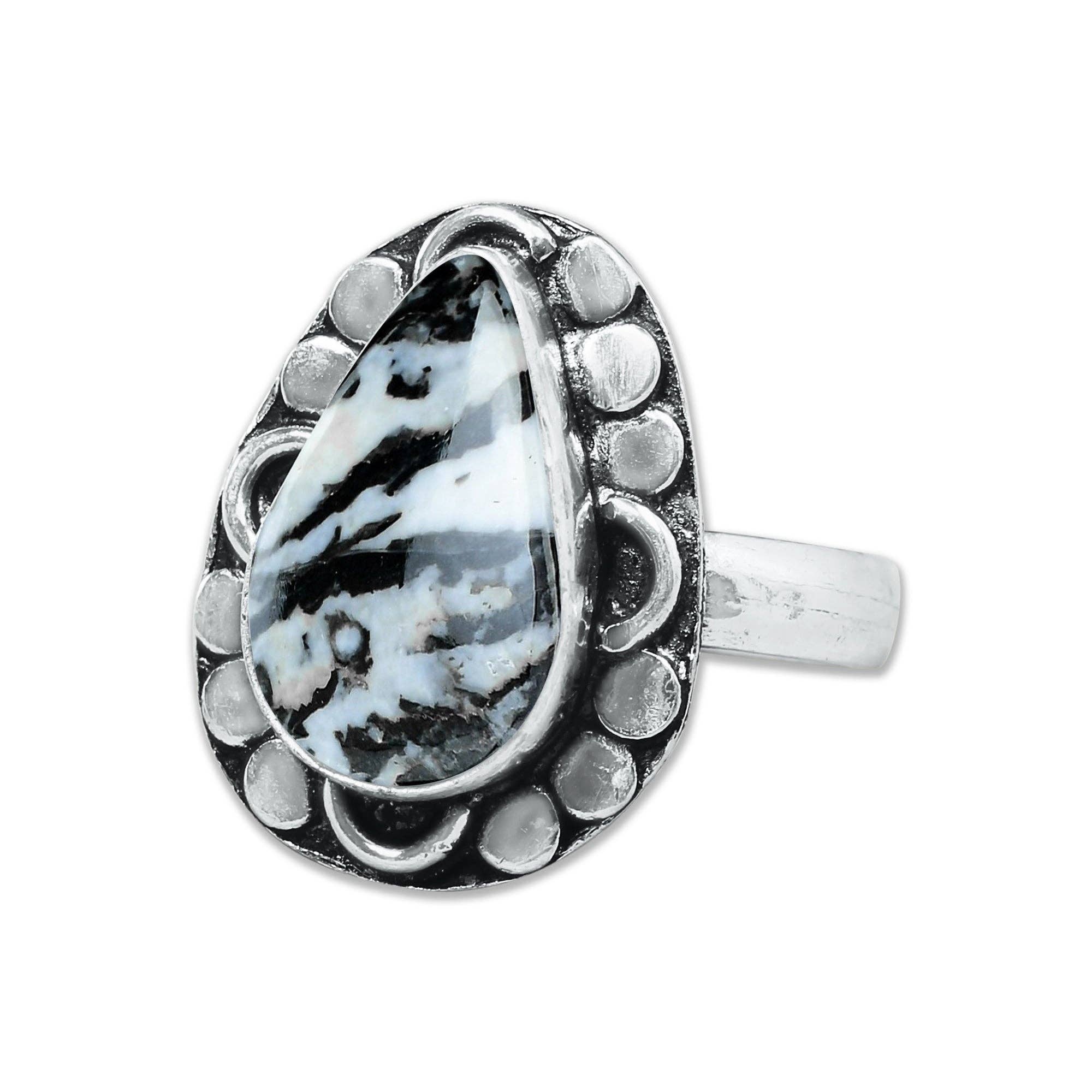 Buffalo Turquoise Rings – Handmade, Silver-Plated, Boho Style: 10 Rings