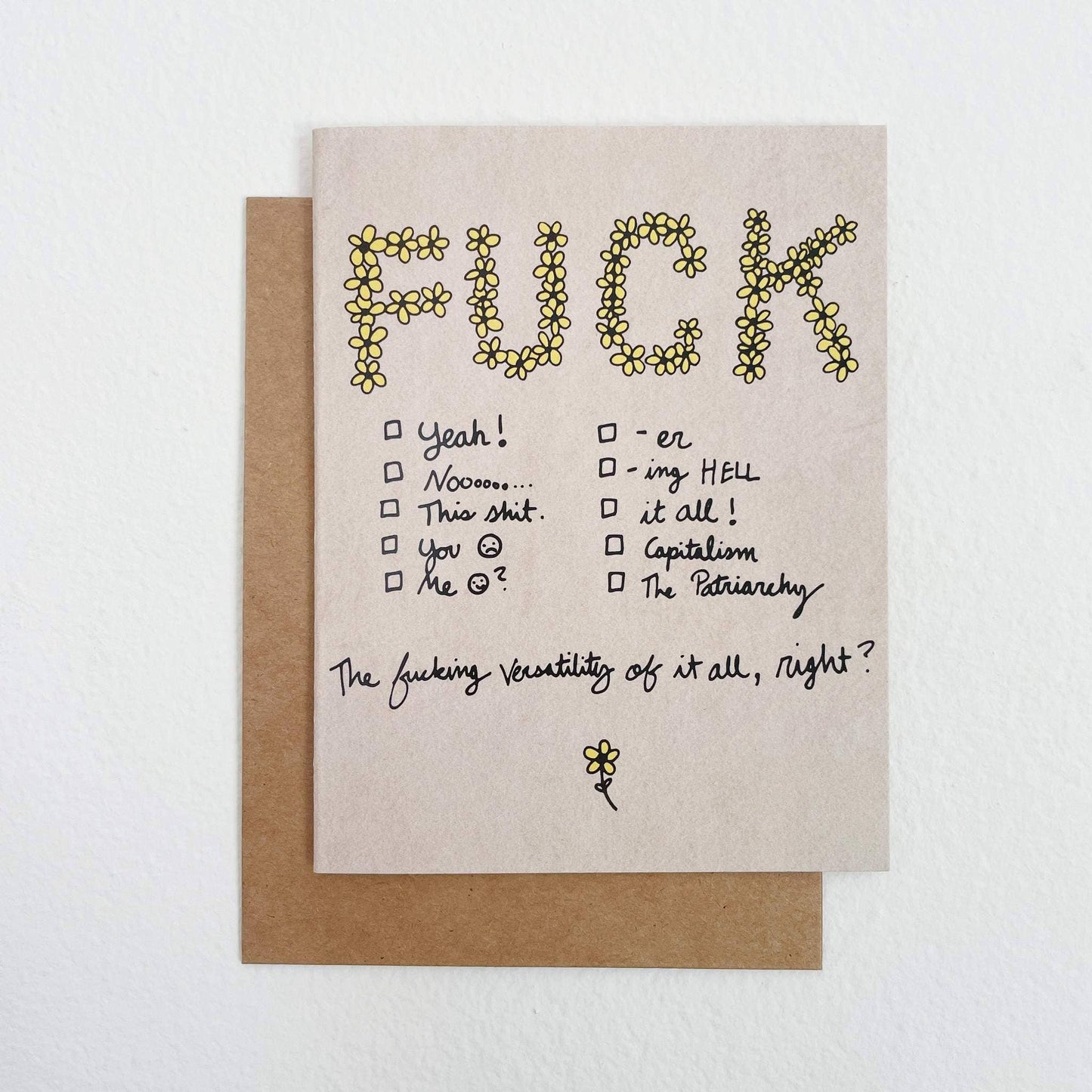 Holler Greetings - Fuck Checklist | Greeting Card