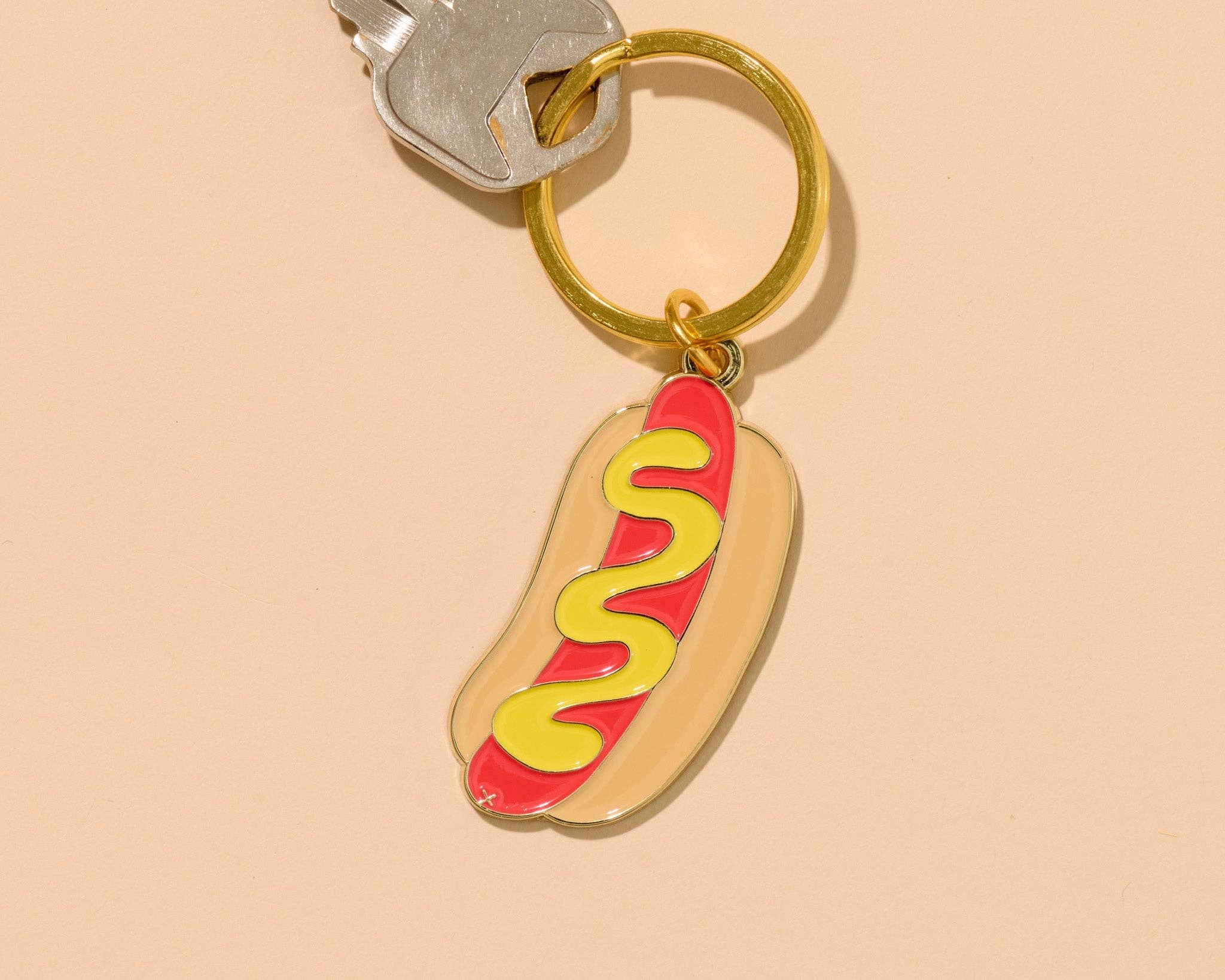 Enamel Keychain & Bag Charm—Hot Dog