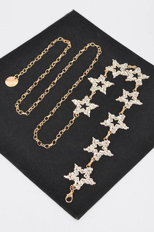 Glass Star Plus Size Chain Belt: SL