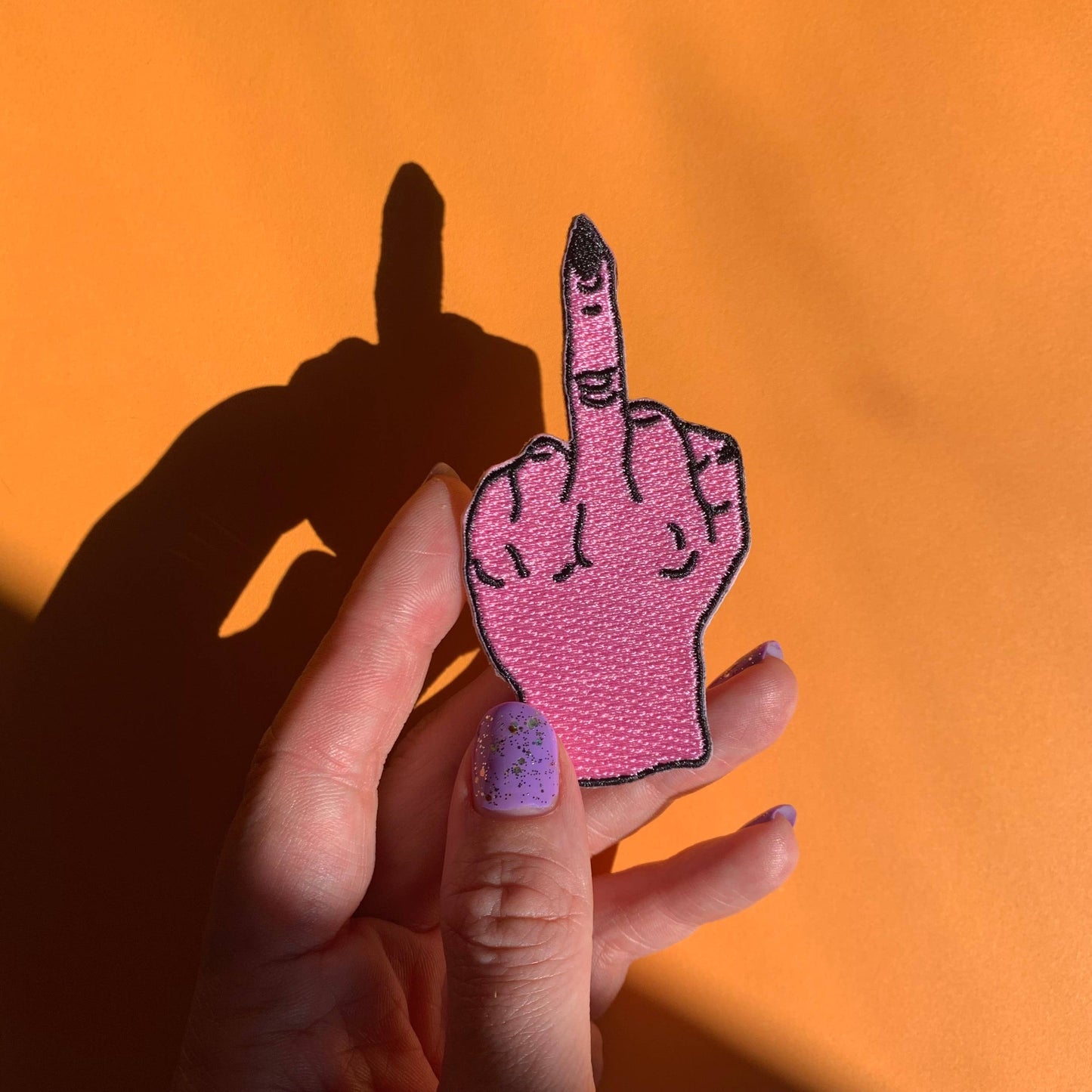 Peach Beast - Middle Finger Iron on Patch