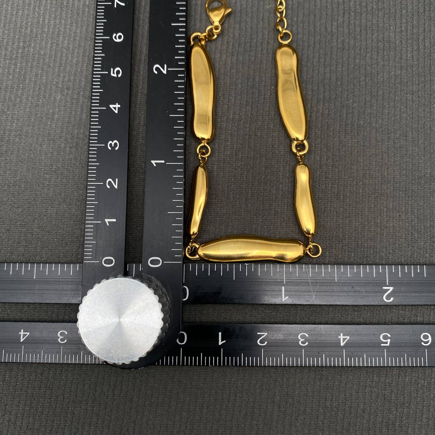 Glossy Geometric Linked 18K Gold Plated S.Steel Bracelet - FGS