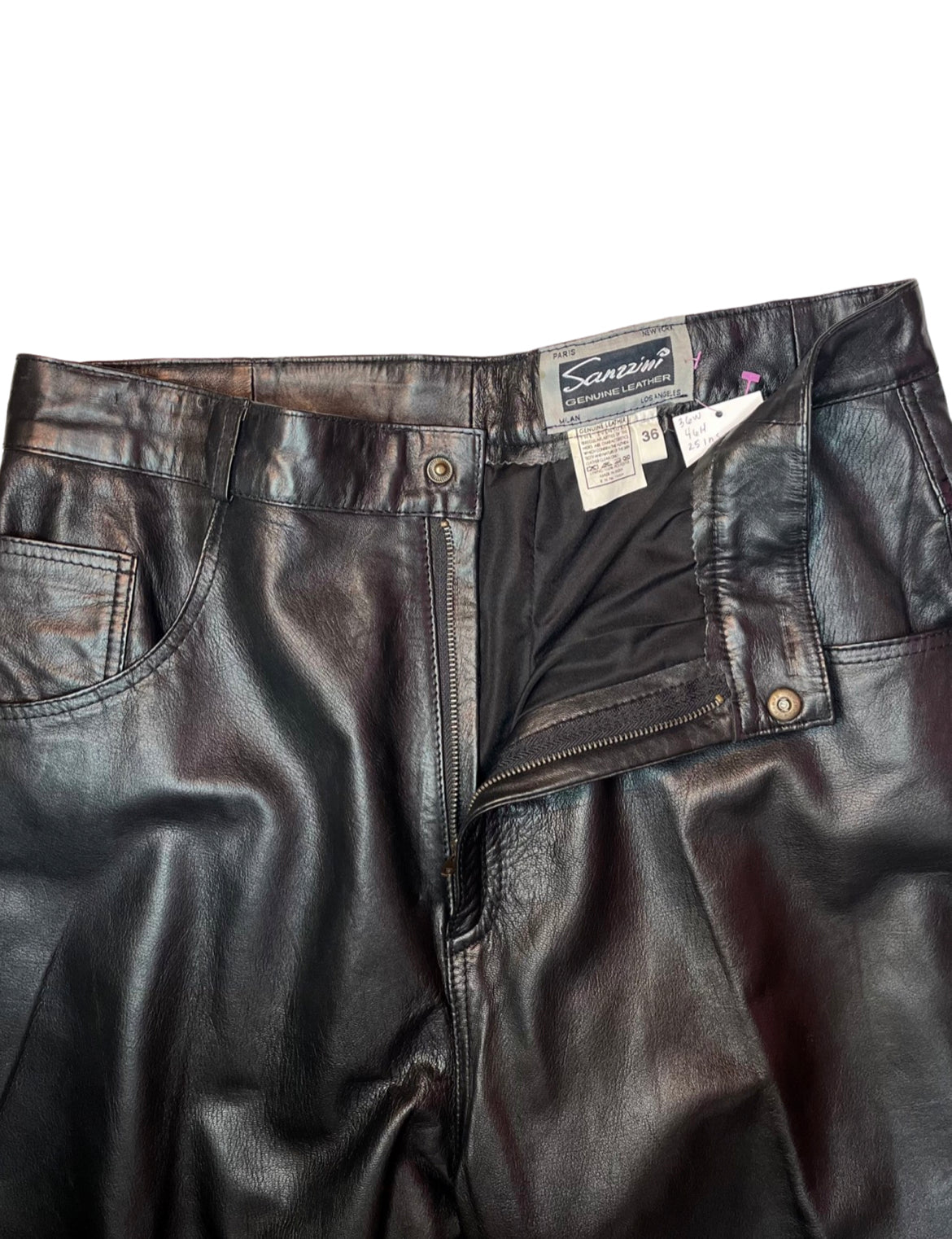 Sanzzini True Black Leather Trouser