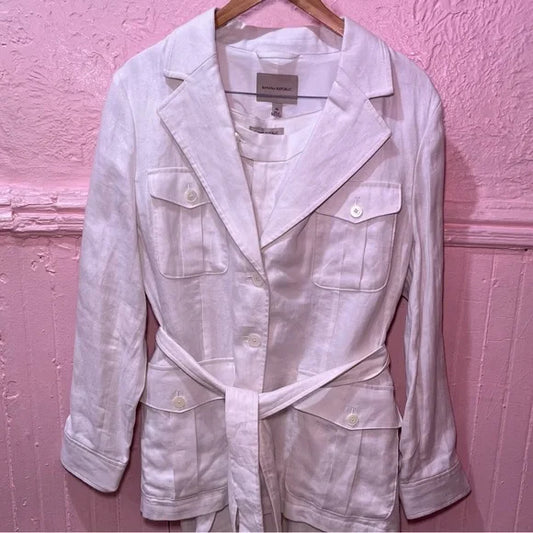 NWOT Banana Republic Heritage Expedition Linen Blazer & Suit in Ivory size 16