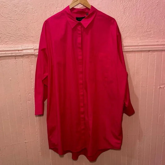 NWT 11 Honore Abia Shirt Dress in Pink Peacock size 2X