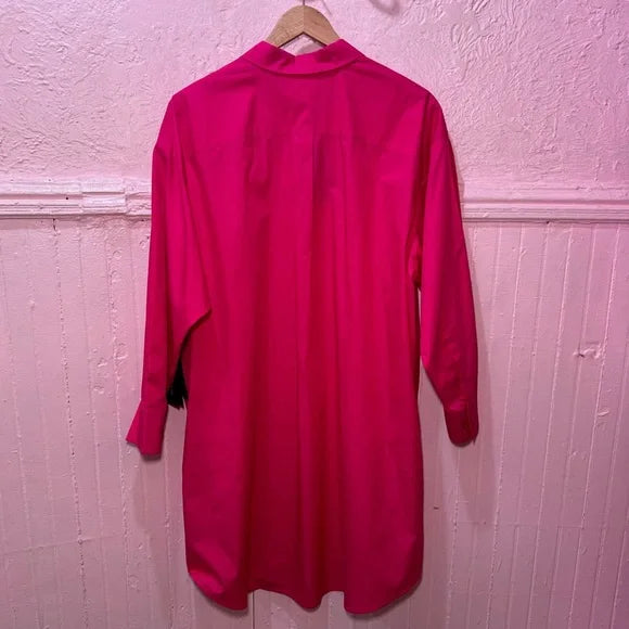 NWT 11 Honore Abia Shirt Dress in Pink Peacock size 2X