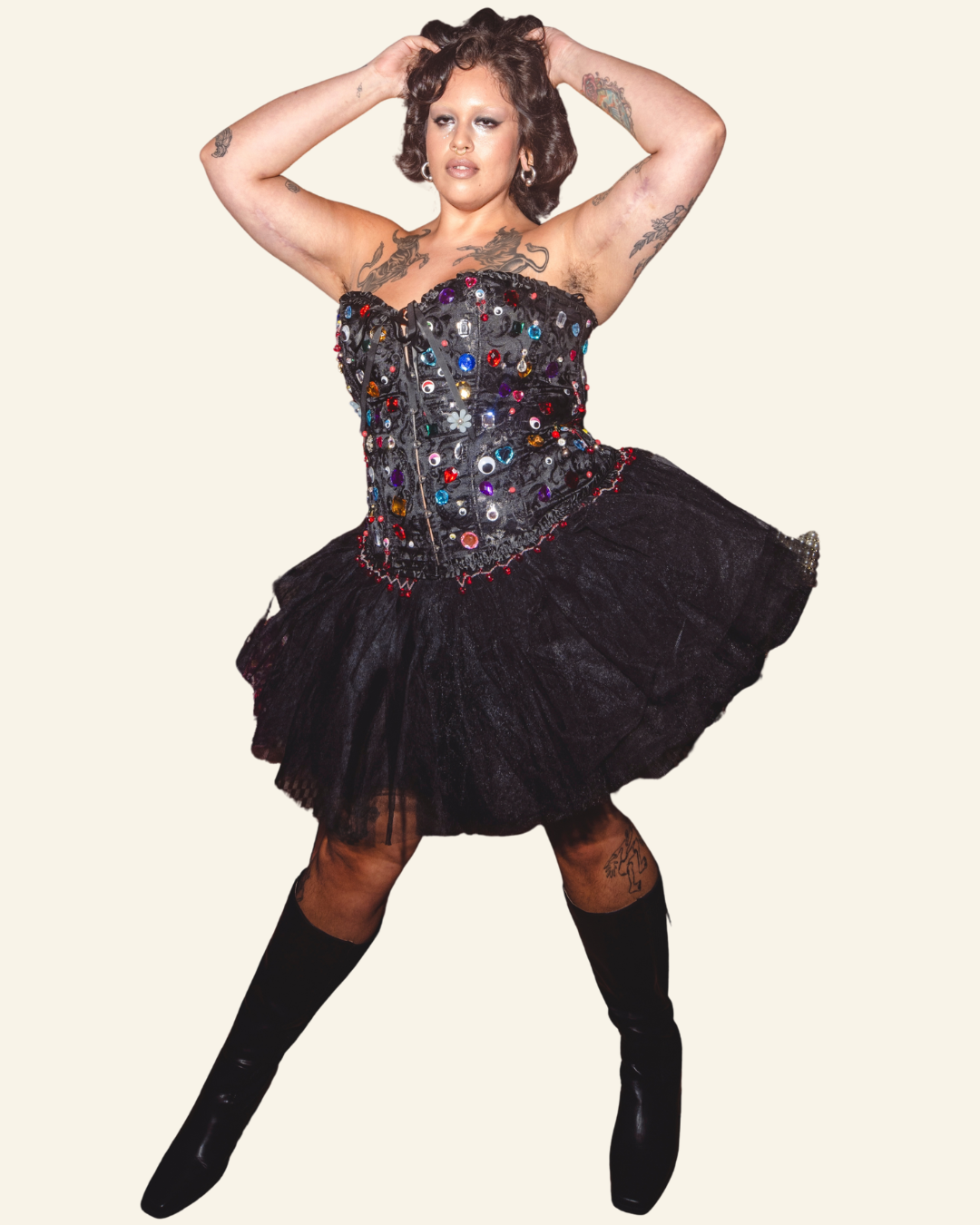 FCXPBK REWORKED BEDAZZLED CORSET