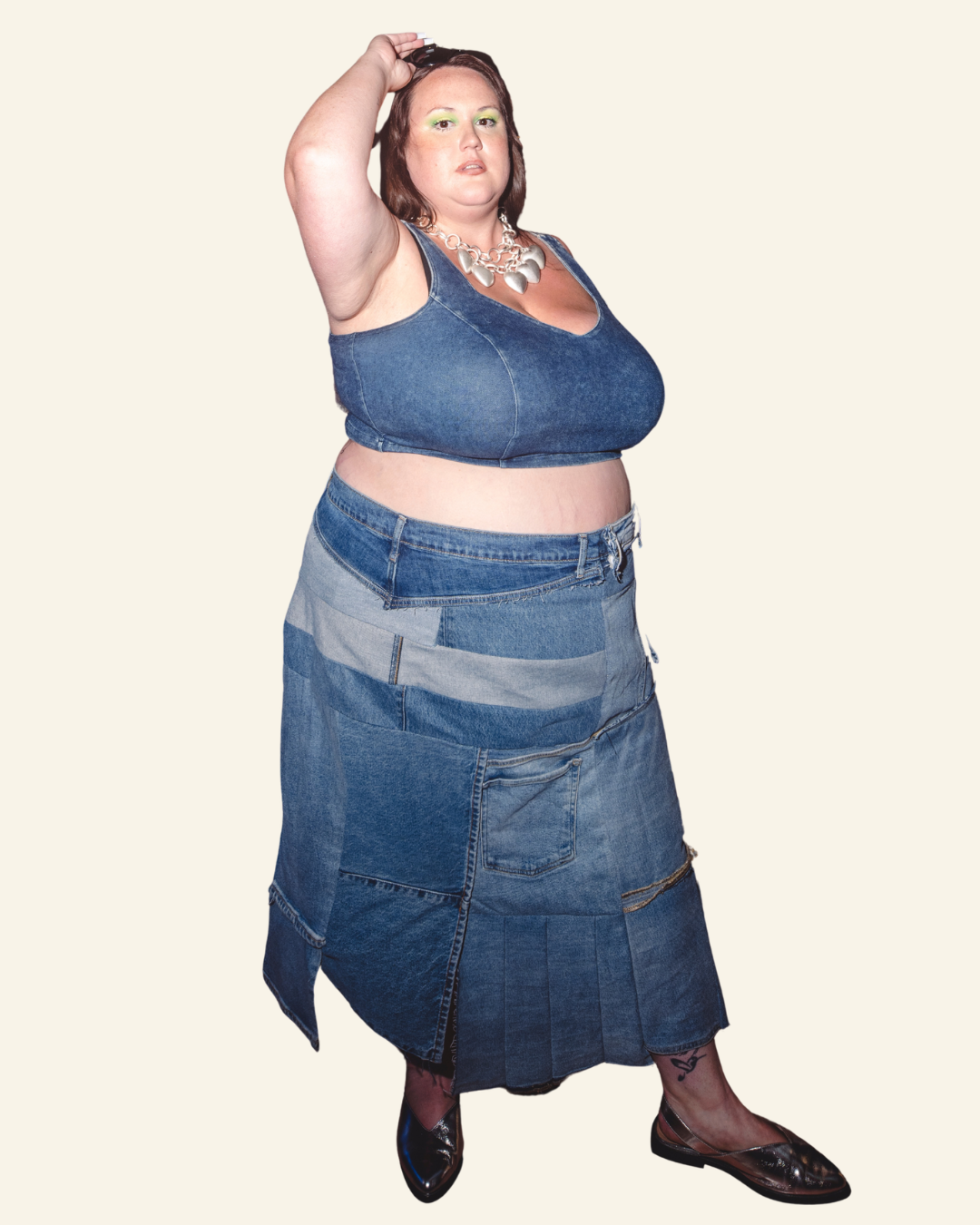 FCXPBK REWORKED DENIM SKIRT