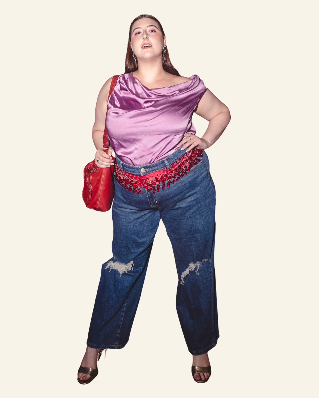 FCxPBK REWORKED BEADED JEANS