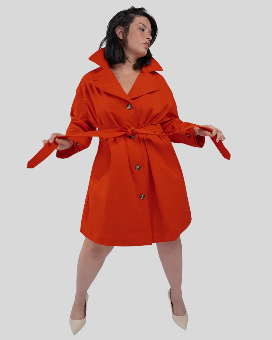 See Rose Go Poppy Red Brilliant Trench (0X & 1X)