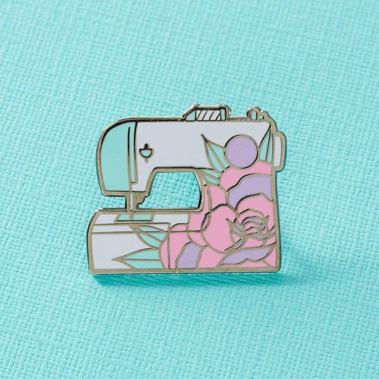 Punky Pins - Floral Sewing Machine Enamel Pin