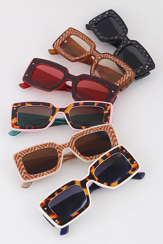 Shop Neighbors - Rimmed Pattern Sunglasses