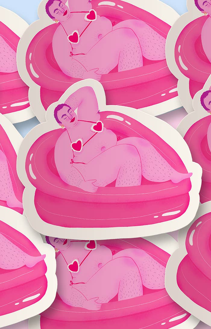 Heart pool sticker