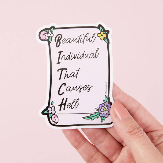 Punky Pins - Beautiful Individual That Causes Hell Vinyl Sticker