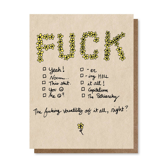 Holler Greetings - Fuck Checklist | Greeting Card