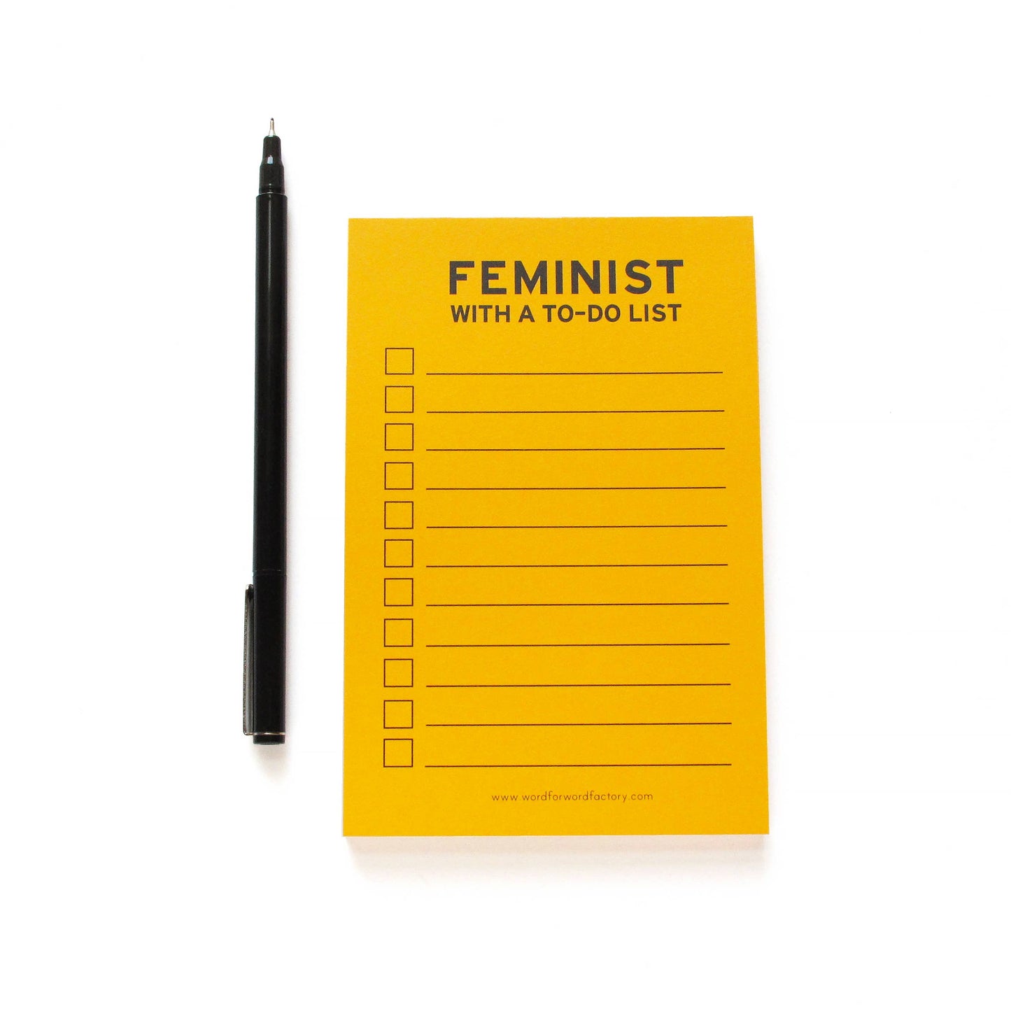 WORD FOR WORD Factory - FEMINIST WITH A TO-DO LIST Notepad Checklist
