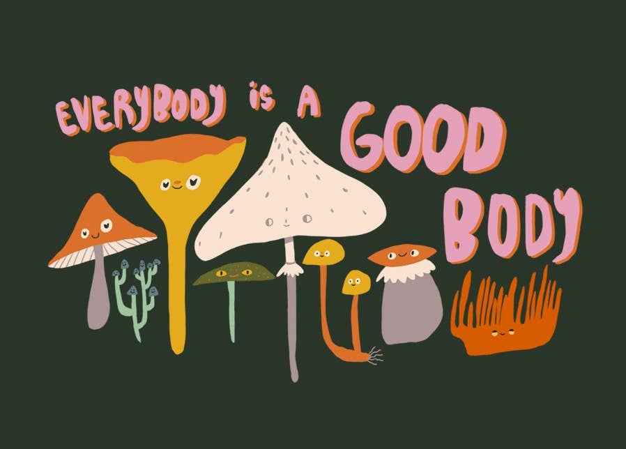 Slinga Illustration - Postkarte - everybody is a good body