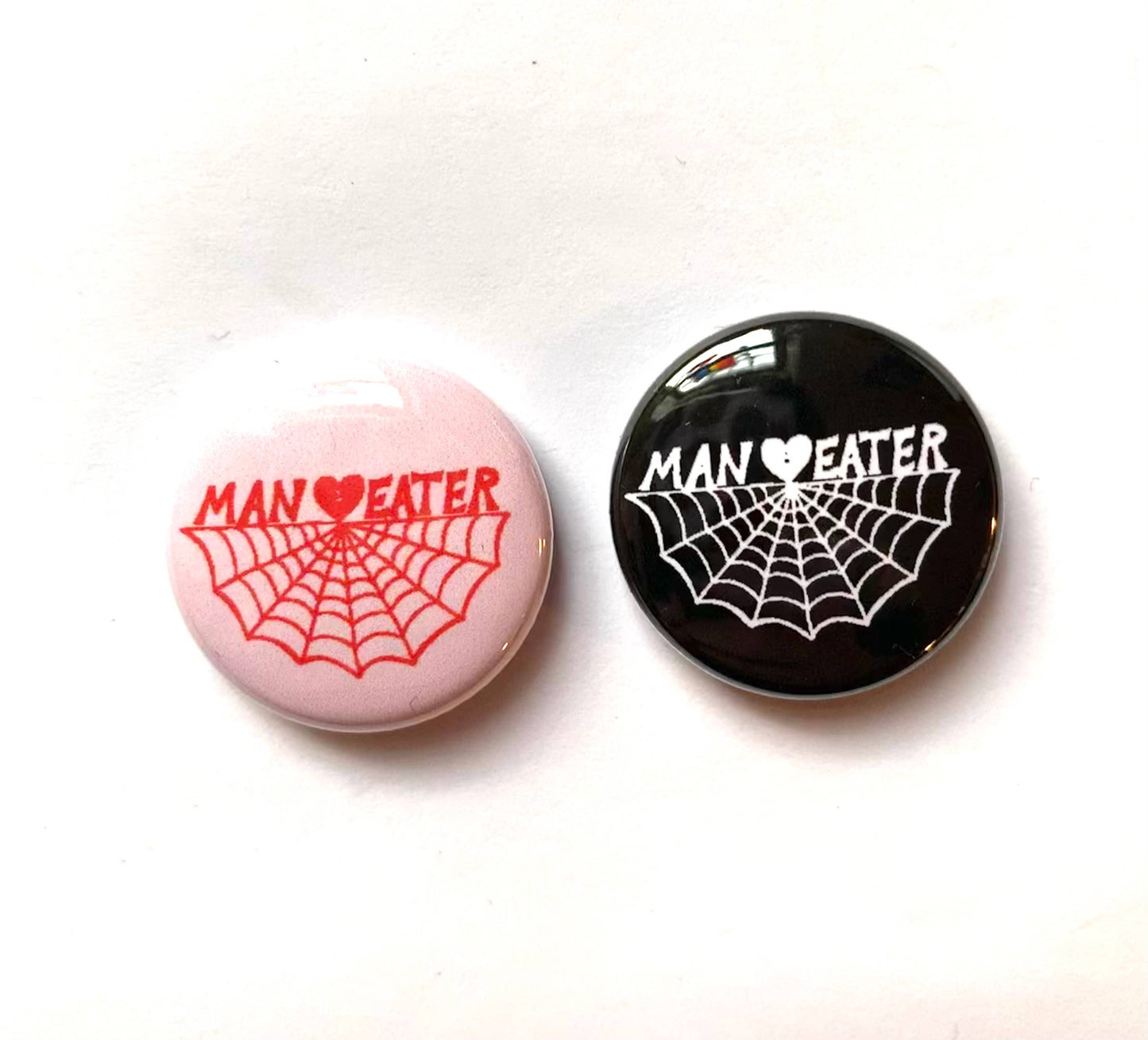 Midge Blitz - Man Eater Spiderweb One Inch Button
