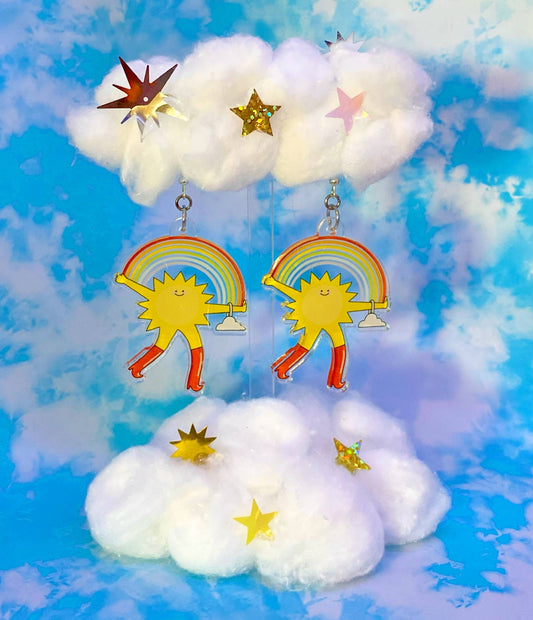 The Peach Fuzz - Walking On Sunshine Acrylic Earrings