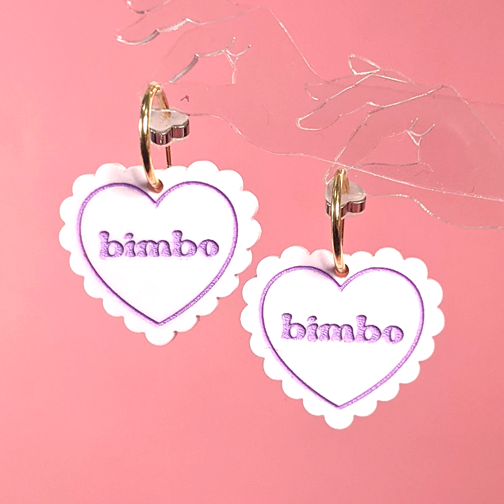 Cookie Smut - Bimbo Heart Doily Earrings