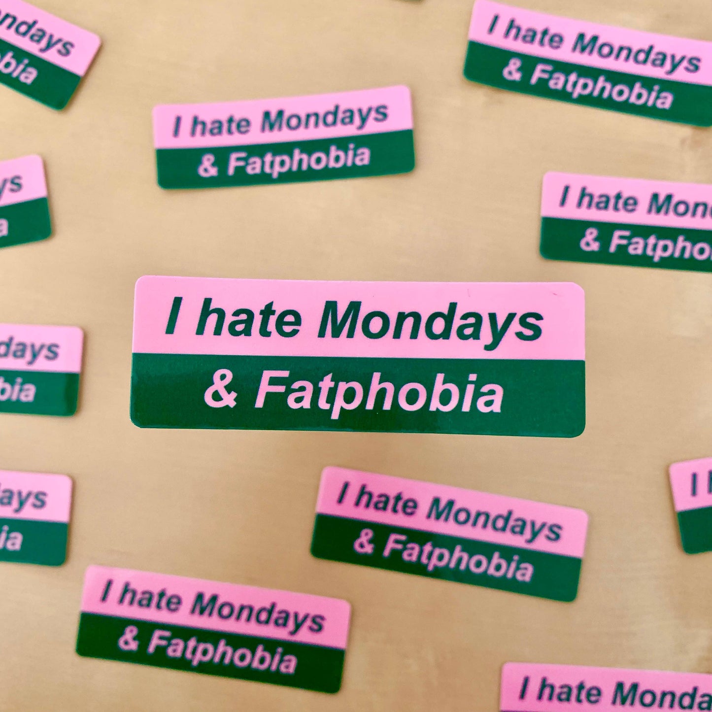 Juni & Company - I hate Monday's & Fatphobia Sticker - Self Love Fat Positive