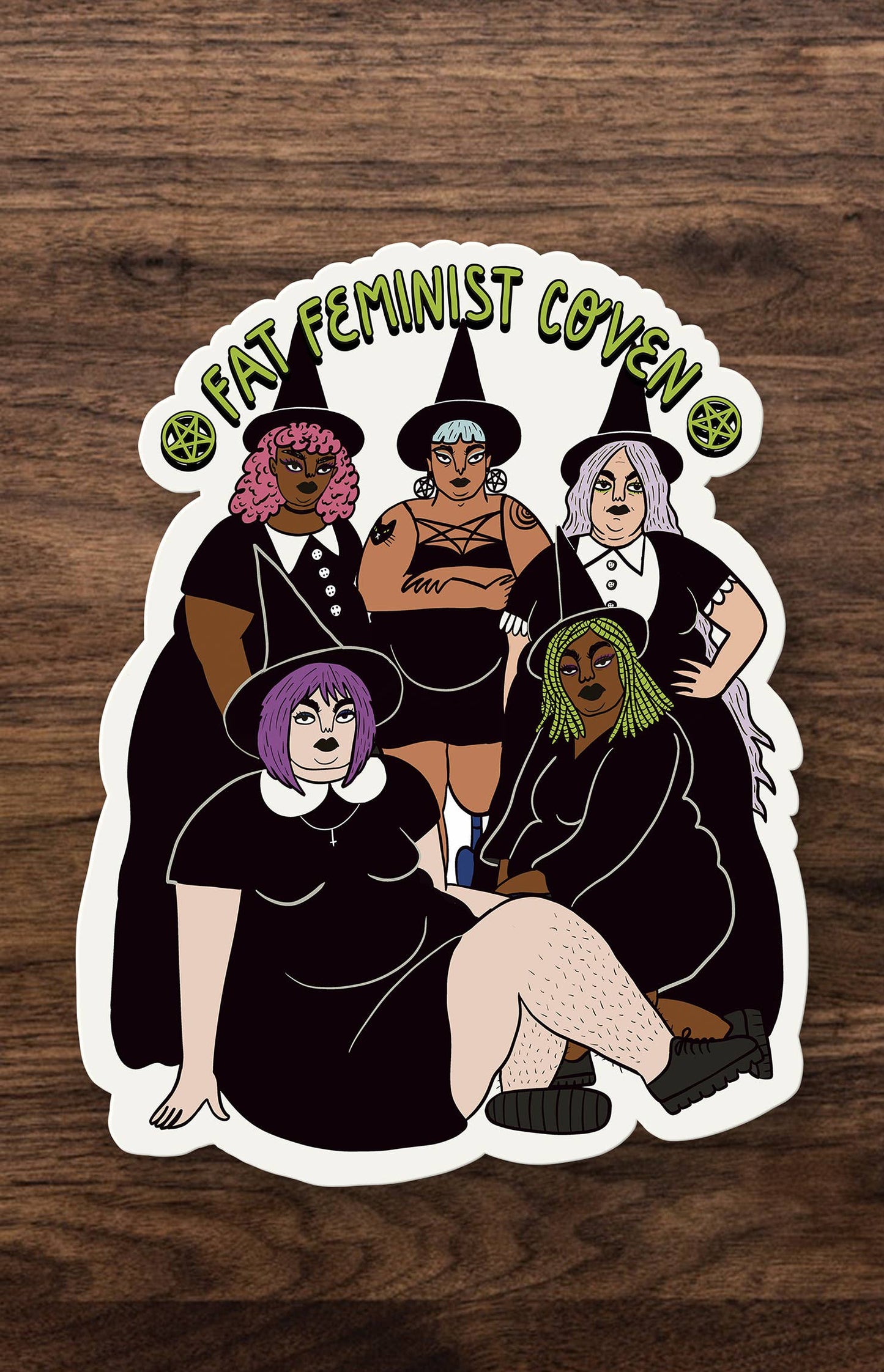 Chiaralascura - Fat feminist coven - Halloween feminist sticker
