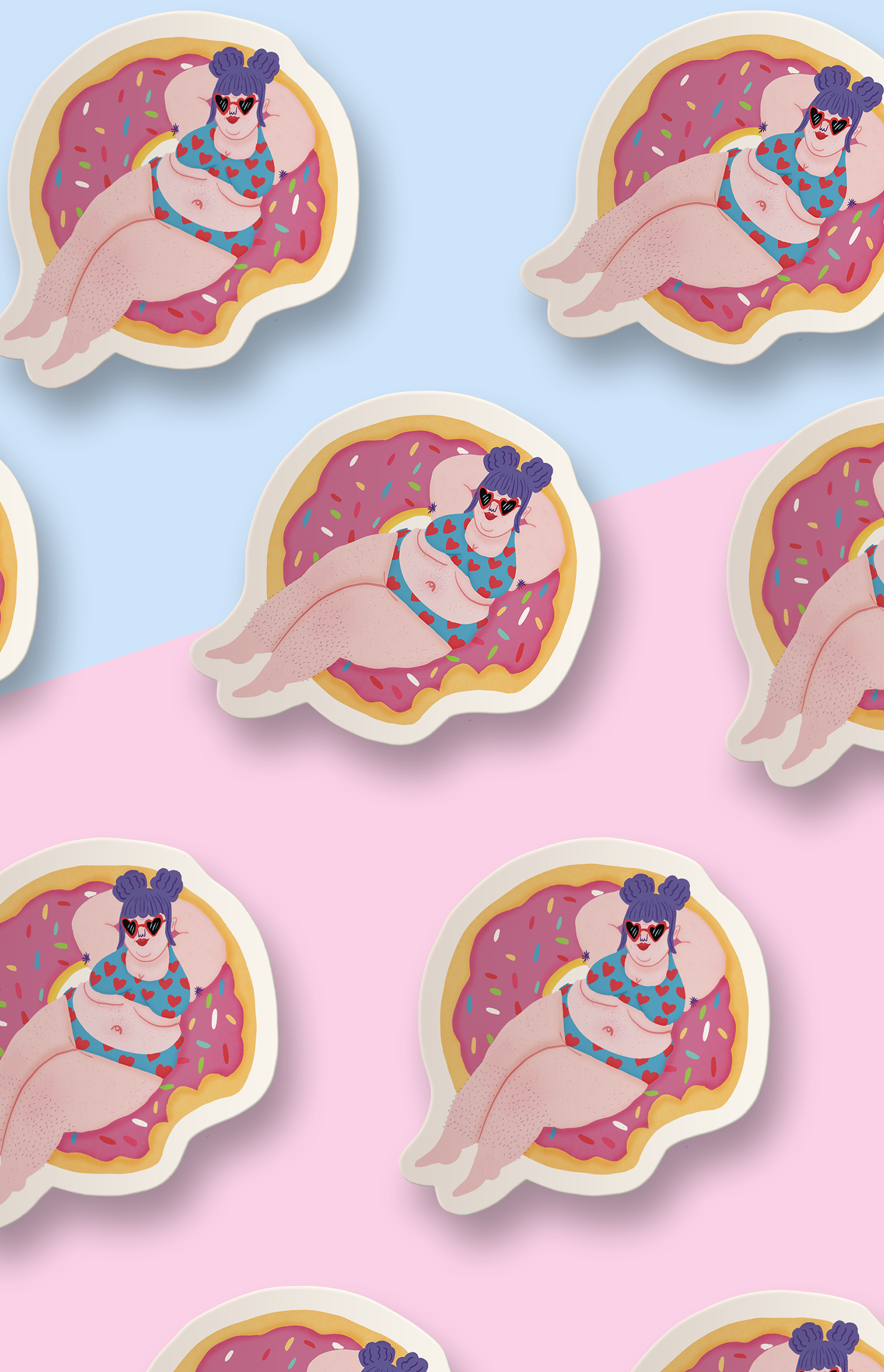 Donut floatie sticker