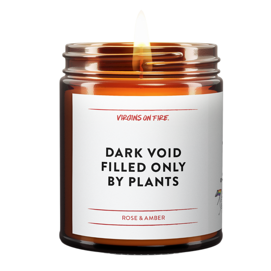 Virgins On Fire Candle Co. - DARK VOID FILLED ONLY BY PLANTS (Amber & Rose) 🪴 Soy Candle