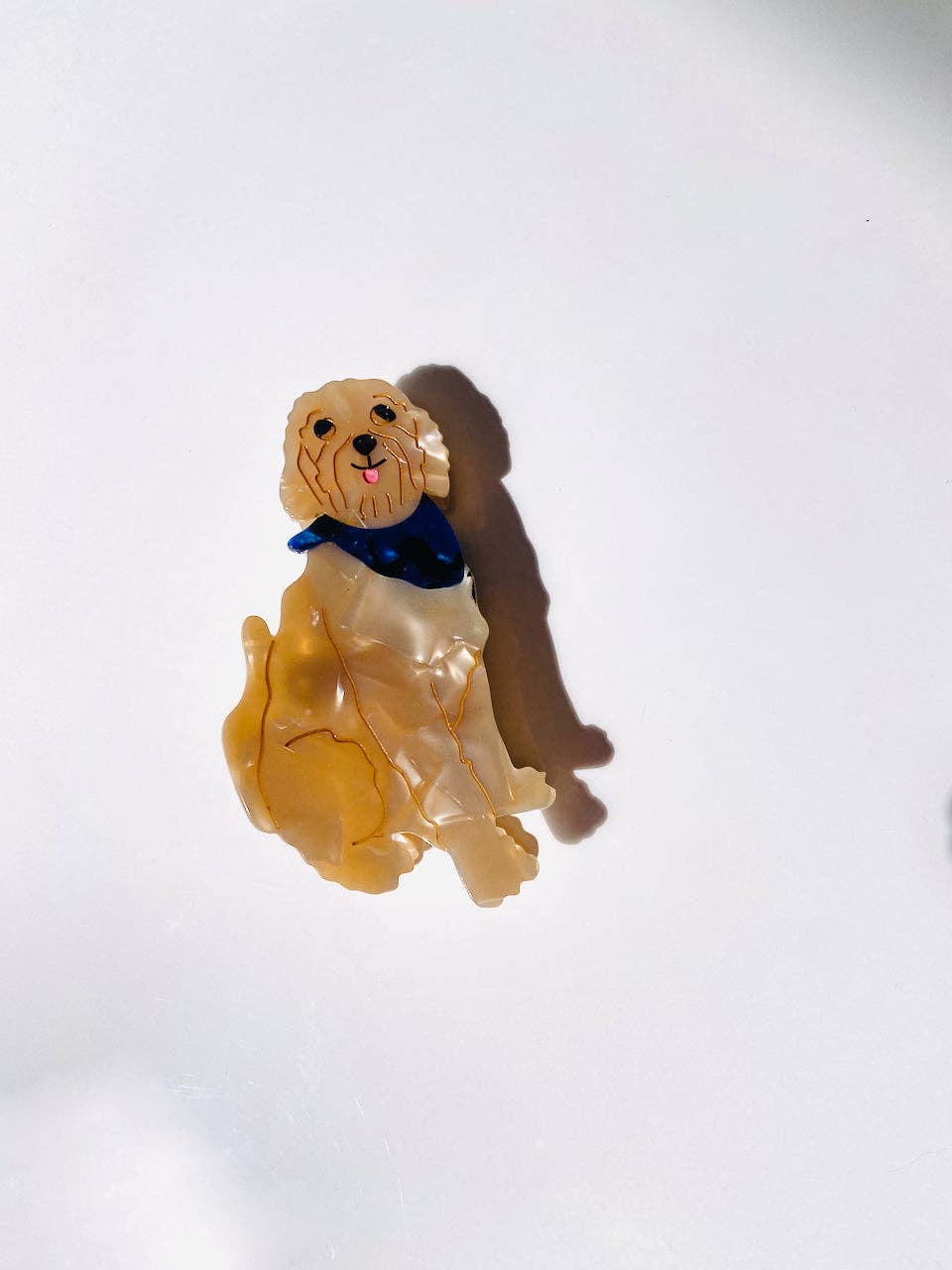 Solar Eclipse - Hand-painted Golden Doodle Dog Claw Hair Clip | Eco-Friendly