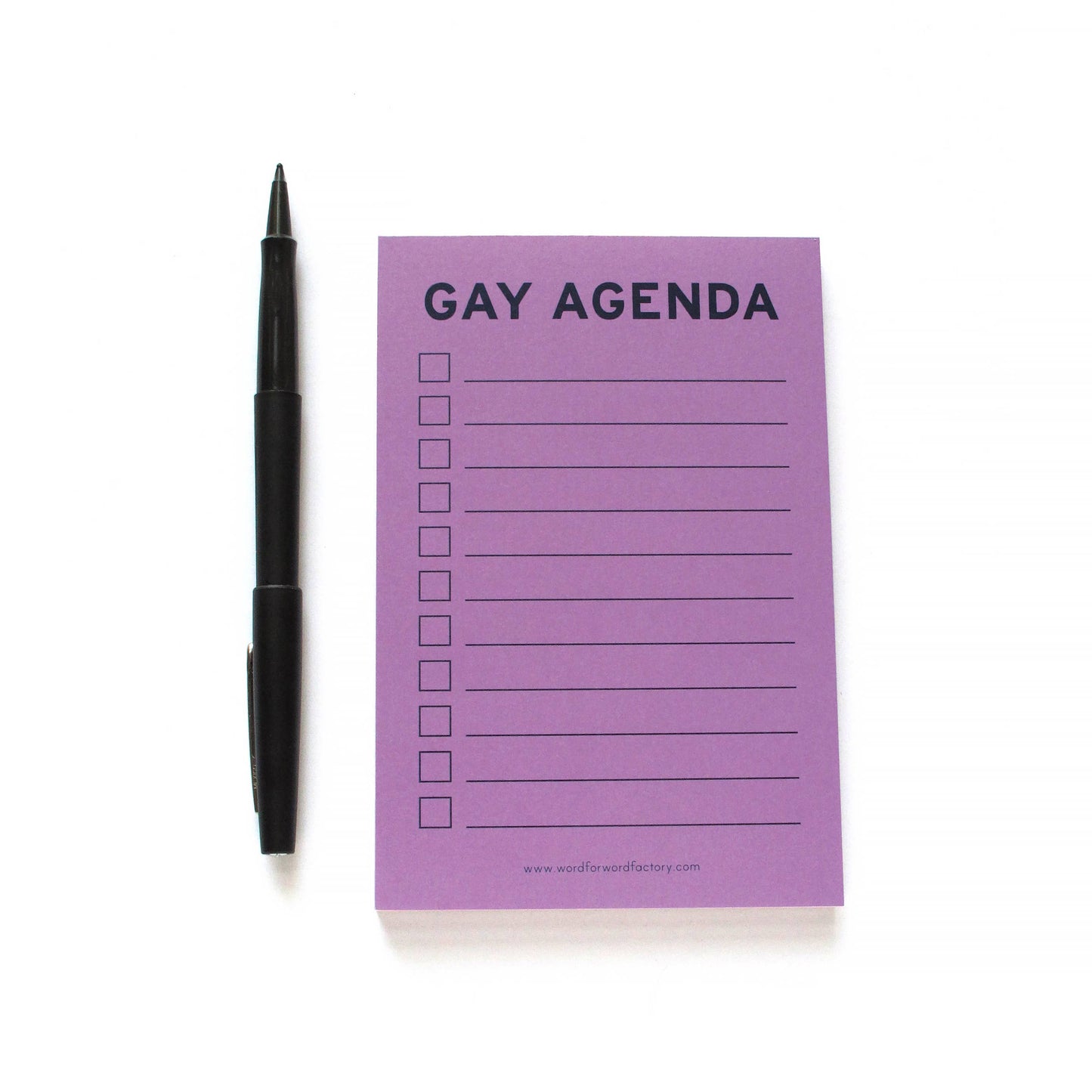 WORD FOR WORD Factory - GAY AGENDA Notepad Checklist