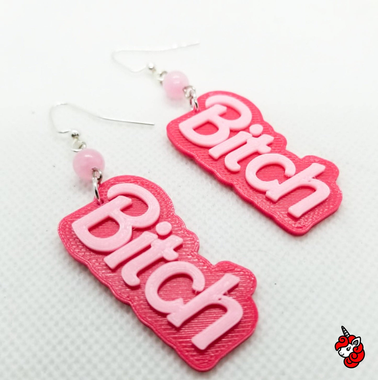 Dots Cutie Patooties - B*tch dangle earrings | pink, bimbocore, pastel goth, cute, bitchcore, kitschy