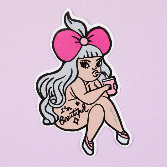 Punky Pins - I'm Beautiful Vinyl Sticker