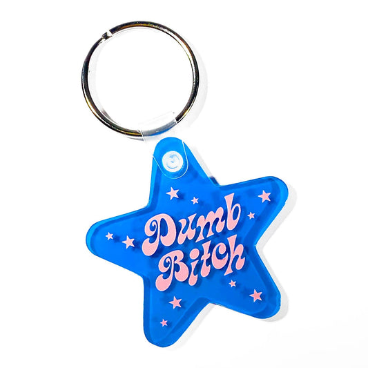 Dumb Bitch Star Shaped Vinyl Keychain