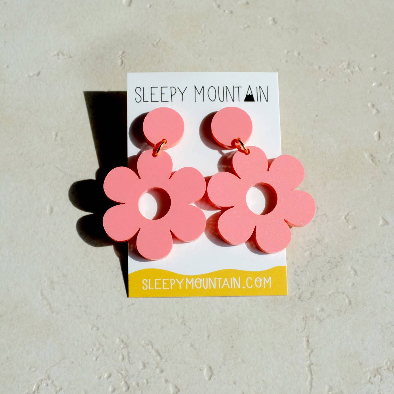 Sleepy Mountain - Daisy Earrings - Pastel Raspberry Acrylic Dangles