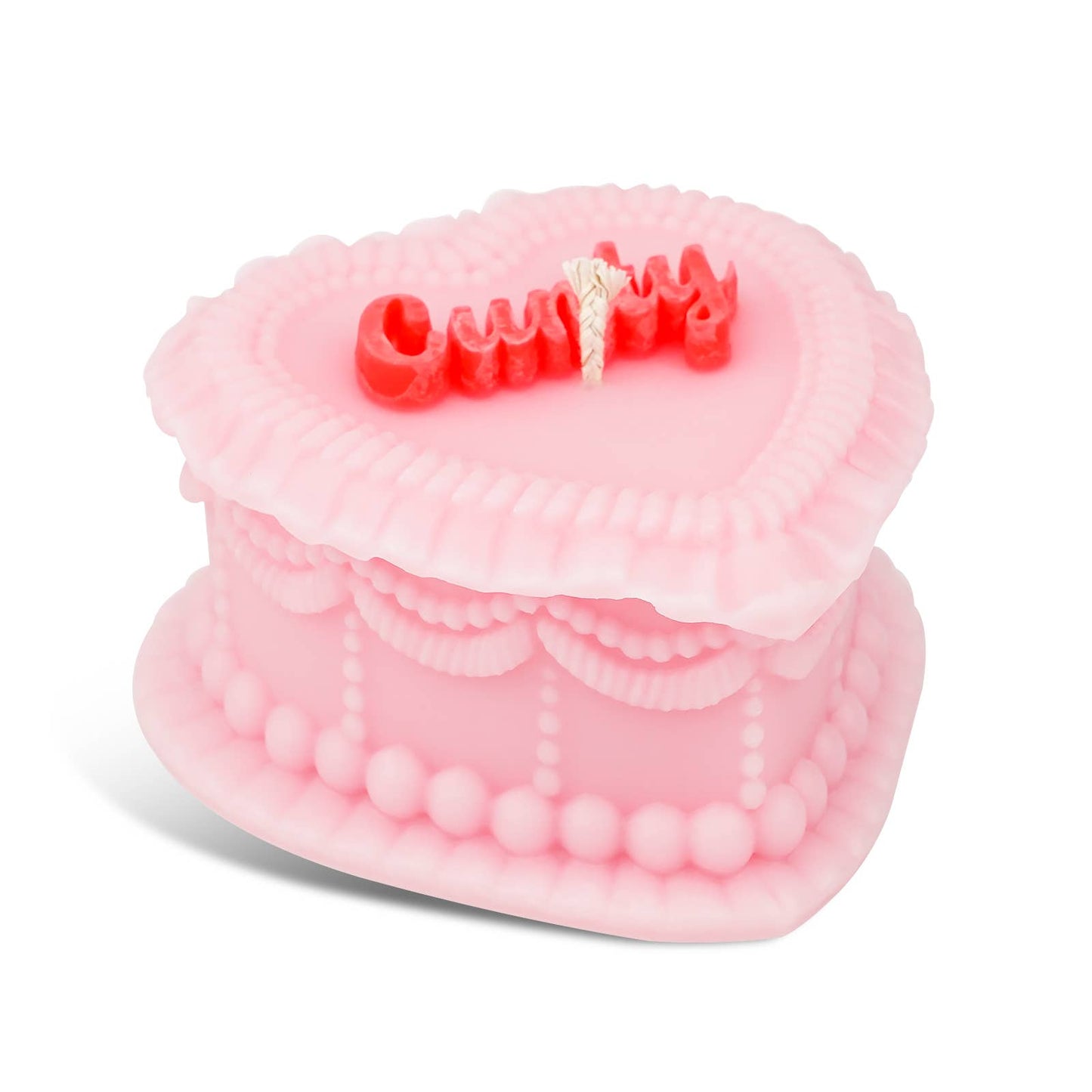 FUN CLUB - Cunty Heart Candle (cute, vintage cake candle, funny gift)