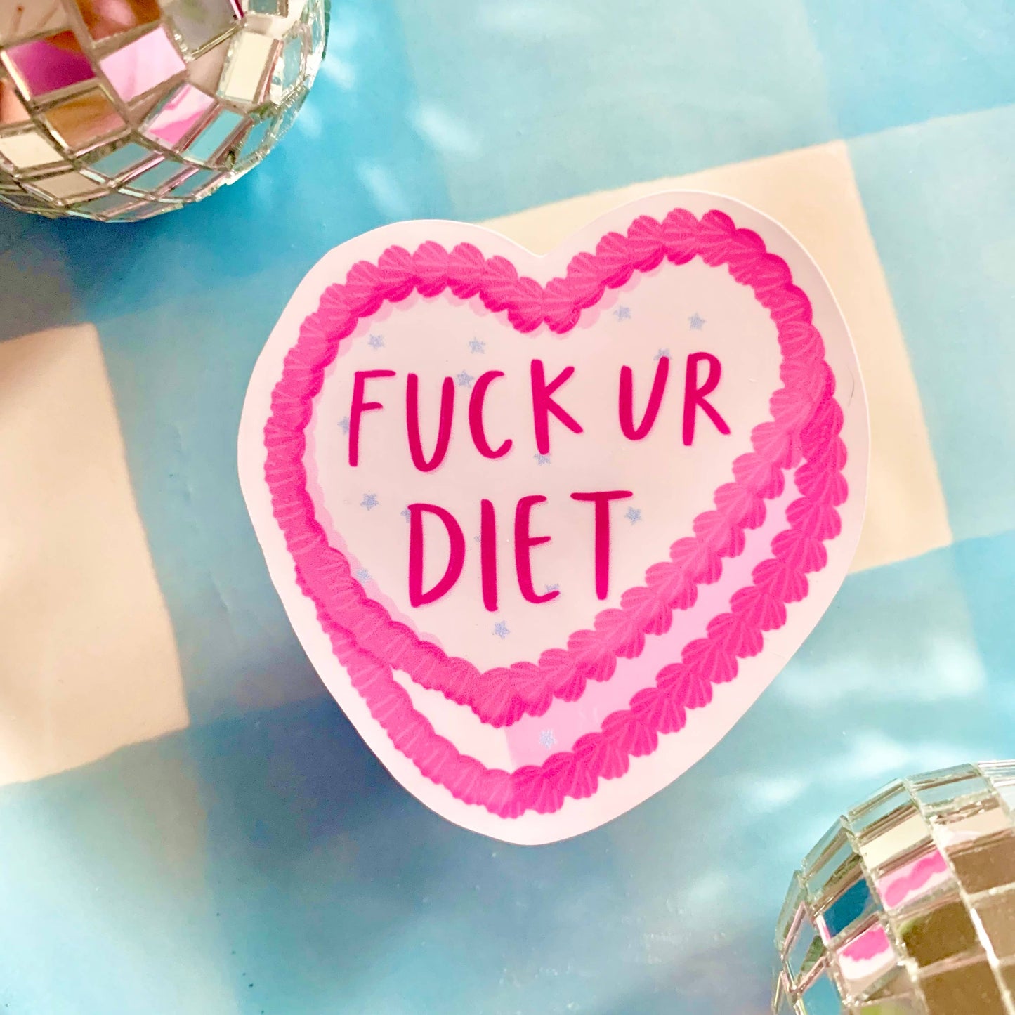 Juni & Company - "Fuck Your Diet" Cake Sticker - Anti Diet Culture Stickers