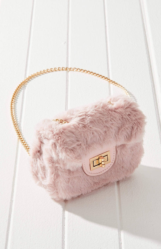 Solar Eclipse - Fluffy Micro Mini Bag | Vegan Fur