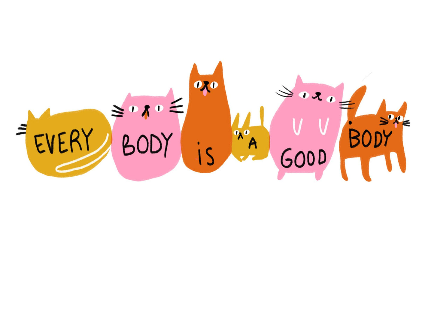Slinga Illustration - Postkarte - everybody is a good body - lang