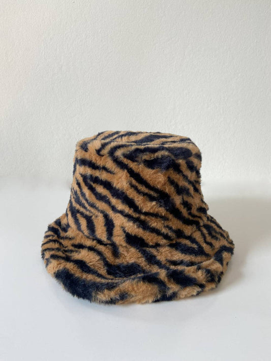 Solar Eclipse - Tiger Animal Print Bucket Hat | Vegan Faux Fur