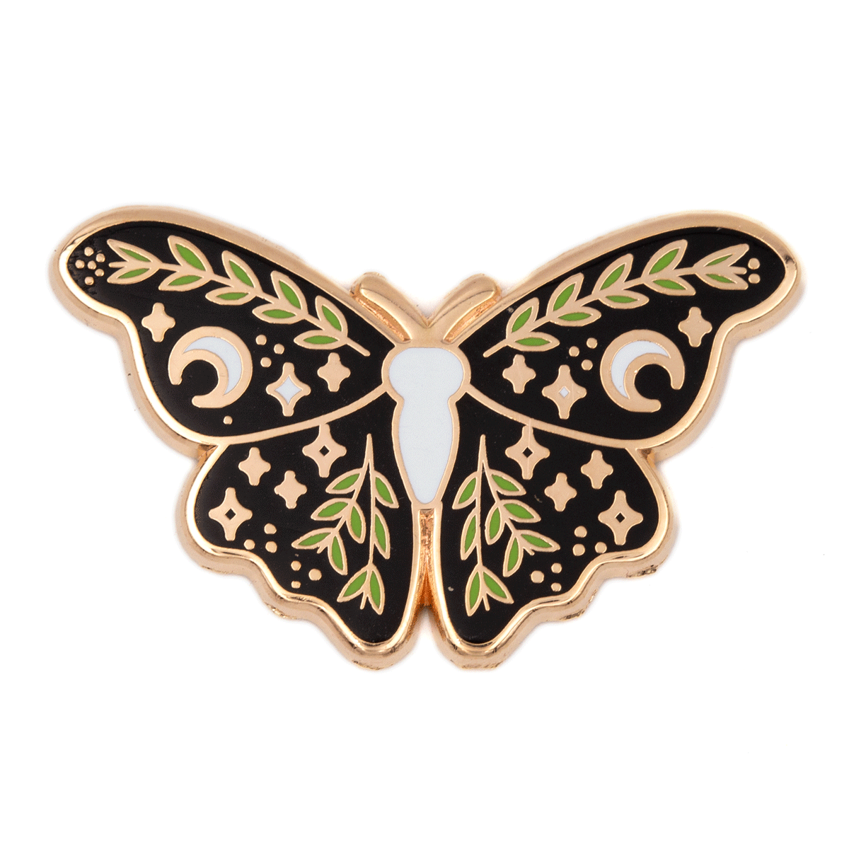 These Are Things - Lunar Floral Moth Enamel Pin