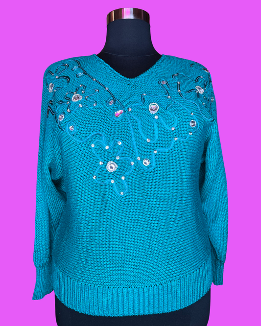 Jeweled Turquoise Deadstock Sweater