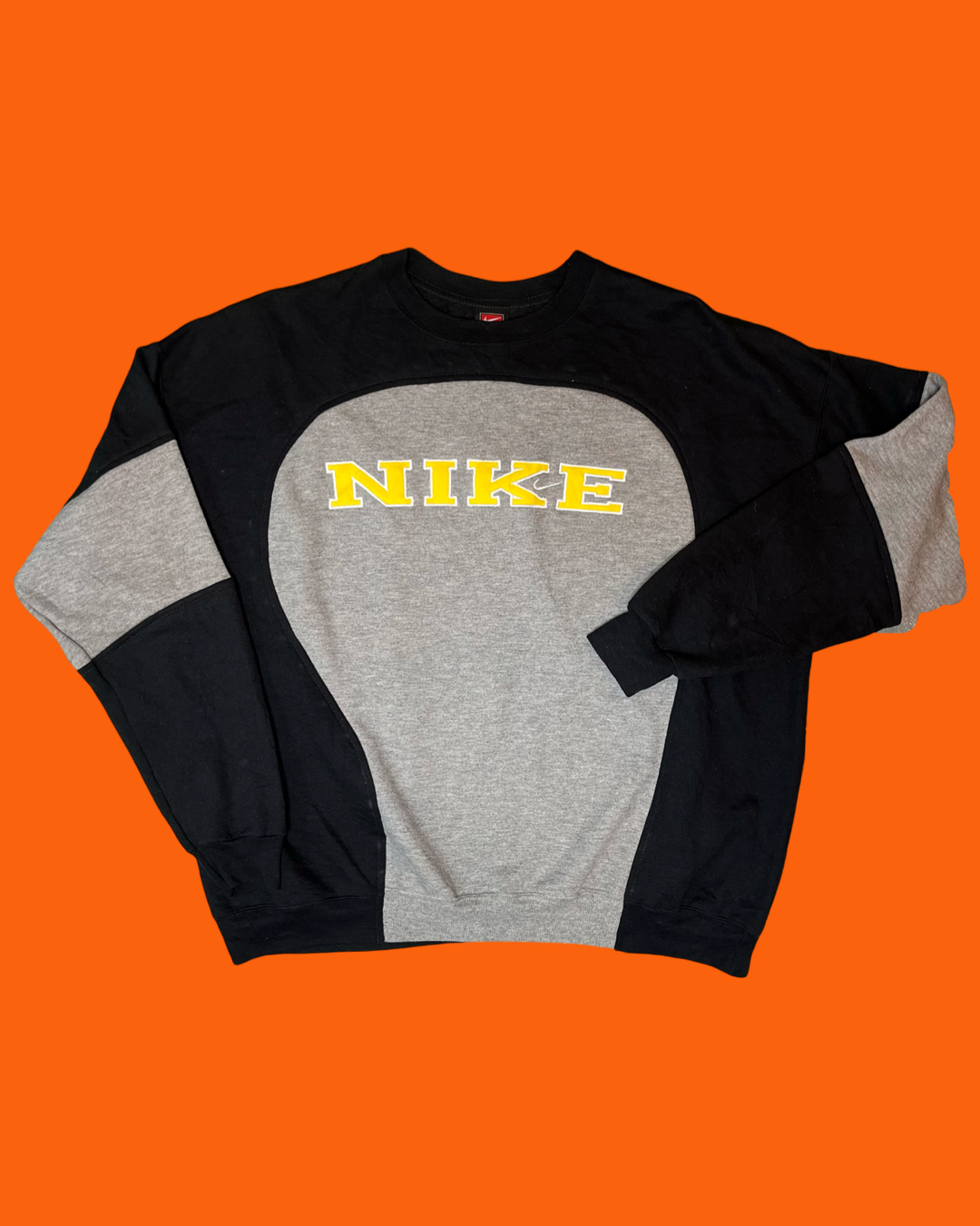 Yellow Nike Logo Crewneck